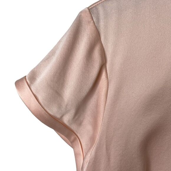 Antonio Melani Gilly Stretchy Silk Rolled Cap Sleeve Blouse High Neck Key Hole - Picture 4 of 14